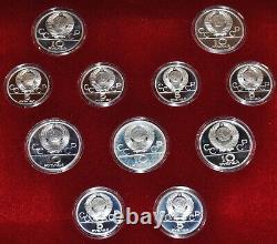 1980 Moscow Olympics 28 Silver Coin Set withRussian COA & Leather Case