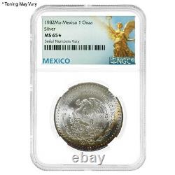 1982 1 oz Silver Mexican Libertad NGC MS 65