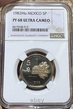 1982 Mexico 5 Peso Proof Ngc Pf68 Ulca