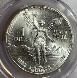1982 Mexico Onza Silver Coin Pcgs Ms67