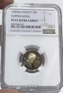 1983 Mexico 20 Centavos Proof Ngc Pf67 Ultra Cameo