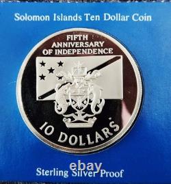 1983 Solomon Islands Silver $10 5th Anniversary of Independence Coin