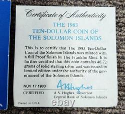 1983 Solomon Islands Silver $10 5th Anniversary of Independence Coin