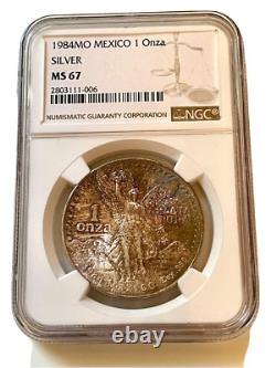 1984 1 Onza Libertad Toned NGC MS67 Lettered Edge A High Grade Toned Beauty