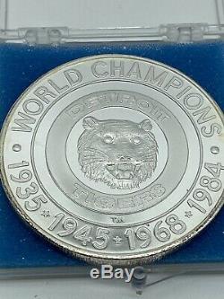 1984 World Champions Detroit Tigers Commemorative. 999 Silver Coin (Very Rare)