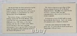 1985 Falkland Islands Silver 25 Pounds Proof Commemorative 150gm, 4.4oz ASW OGP