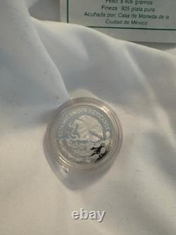 1985 MEXICO 25 Pesos Proof Silver Coin- Mexico 86 World Cup. 925 Silver Box COA