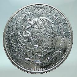1985 Mo MEXICO FIFA World Cup 1986 Football Genuine Silver 100 Peso Coin i82431