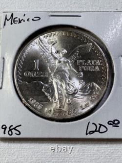 1985-Mo Mexico 1 Silver Onza