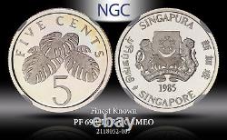 1985 SM Singapore Toned Silver 5C PF 69, Rare The Only Graded One Found Online