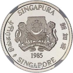 1985 SM Singapore Toned Silver 5C PF 69, Rare The Only Graded One Found Online