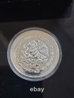 1986 MEXICO 200 PESOS COPA MUNDIAL FUTBOL SILVER COIN 2 oz NICE Lovely