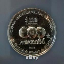 1986 Silver 200 Pesos World Cup Soccer Ngc Ms 68 High Grade Scarce Coin