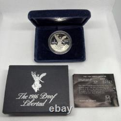 1986 Silver Proof Libertad With BOX & COA Excellent Condition RARE One of 30K