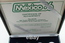1986 World Cup Mexico Silver Proof Set (12 Coins25P, 50P, 100P), Display Case w COA