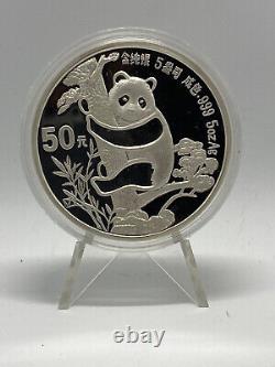 1987 China Panda 2 Coin Silver Proof Set 10 & 50 Yuan Coins w OGP