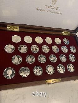 1988 Cook Islands The Coins of the Great Explorers Sterling Silver Frankin