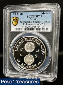 1988 Mo Mexico 15th Ann of Numismatic Society Alamos PCGS SP65 Silver Medal