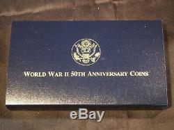 1991-1995 World War II 50th Anniversary Gold Silver 3 coin set