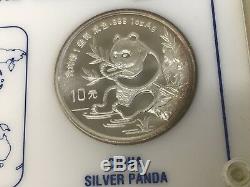 1991 Silver Bullion Coins of the World Excellent package China Panda high value