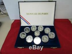 1992 Albertville And Sayoie Winter Olympics 9 Silver Coin Set (12075-world-mss)