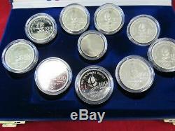 1992 Albertville And Sayoie Winter Olympics 9 Silver Coin Set (12075-world-mss)