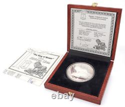 1992 Equatorial Guinea Elephant & Lion Proof Coin 7000 Francos. 9999 Silver 500g