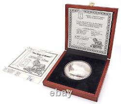 1992 Equatorial Guinea Elephant & Lion Proof Coin 7000 Francos. 9999 Silver 500g