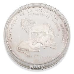 1992 Equatorial Guinea Elephant & Lion Proof Coin 7000 Francos. 9999 Silver 500g