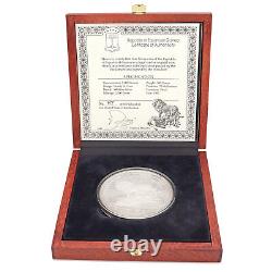 1992 Equatorial Guinea Elephant & Lion Proof Coin 7000 Francos. 9999 Silver 500g