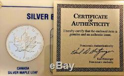 1993 1 oz Silver Bullion BU Coins of the World 5-coin display set