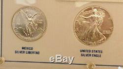 1993 1 oz Silver Bullion BU Coins of the World 5-coin display set