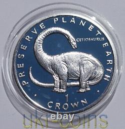 1993 Gibraltar Cetiosaurus 1 Oz Silver Proof Coin Dinosaur Prehistoric Animal