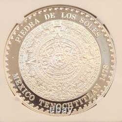 1993 Mexico 1.0 oz. Piedra De Los Sole. 999 Silver coin PF 68 Ultra Came