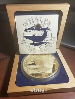 1993 Whales Of The World Fine Silver Kilo Coin Bahamas With Wooden Box And Coa