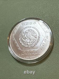 1994 Mexico 5 Nuevos Pesos 1 Onza Silver Lintel 26 Rare Date Coin Km 578