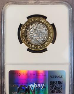 1994 Mexico Silver 10 Pesos Bi Metallic Ngc Ms 67 Beautiful Rare Top Pop