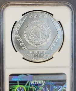 1994 Mexico Silver 5 Pesos S5p Mayan Series Dintel 26 Ngc Ms 69 Gem Beauty