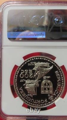 1994 Portugal Henry the Navigator 200 Escudos Silver Coin NGC PR PF 68