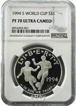 1994 S World Cup USA94 Proof Commemorative Silver Dollar Coin NGC PF70