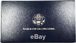 1994 US Mint World Cup Commemorative 3 Coin Silver & Gold UNC Set as Issued DGH