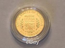 1994 U. S. Mint World Cup Soccer Gold & Silver 3 Coin Proof Set Box/COA
