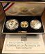 1994 World Cup Usa Commemorative 3 Coin Proof Set Gold And Silver With Ogp & Coa