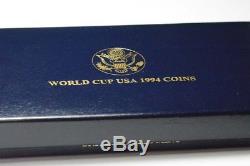 1994 World Cup USA 3 Coin Gold & Silver Commemorative Proof Set with Box + COA