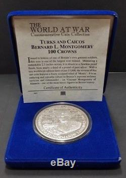 1994 World at War Montgomery 5 oz 100 Crowns Silver Proof Coin COA
