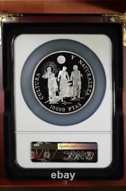 1995M Spain 10K P Velázquez Forge of Vulcan NGC PF 69 UC with Case +COA Top Grade