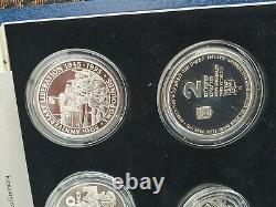 1995 9X SILVER PROOF COIN FULL BOX SET + COA 50th ANNIVERSARY OF WORLD WAR 11