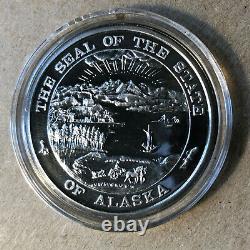 1995 Alaska Mint State Medallion, Puffin Proof Like Silver Coin, with Box and COA
