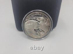 1995 Alaska Mint State Medallion, Puffin Silver Coin, with Box