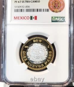 1995 Mexico Silver 10 Pesos Ngc Pf 67 Ultra Cameo Rare Low Mintage High Grade